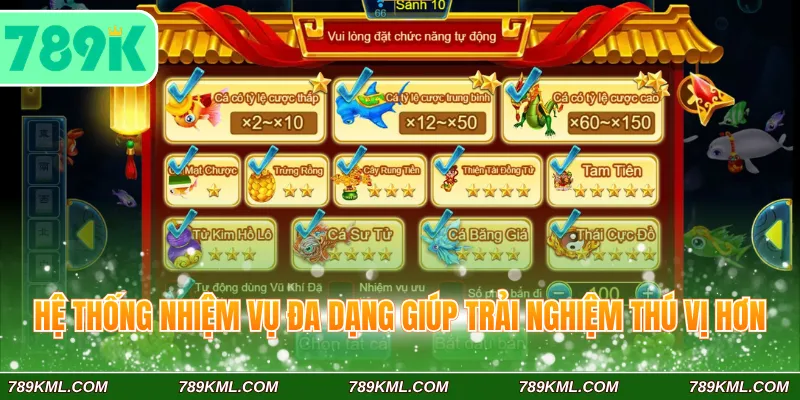 Hệ thống nhiệm vụ đa dạng giúp trải nghiệm thú vị hơn